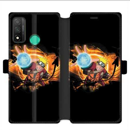 Housse cuir portefeuille pour Huawei P Smart (2020) Manga Naruto noir