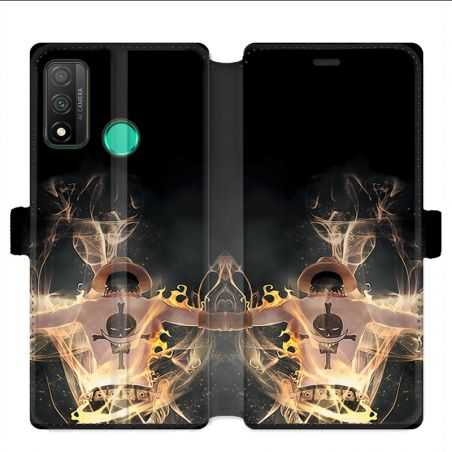 Housse cuir portefeuille pour Huawei P Smart (2020) Manga One Piece Ace noir