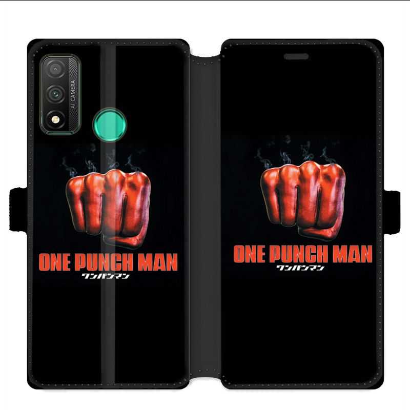 Housse cuir portefeuille pour Huawei P Smart (2020) Manga One Punch Man poing