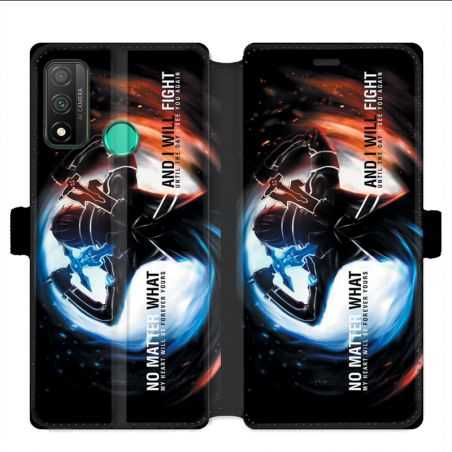 Housse cuir portefeuille pour Huawei P Smart (2020) Manga SAO sword Art Online Fight