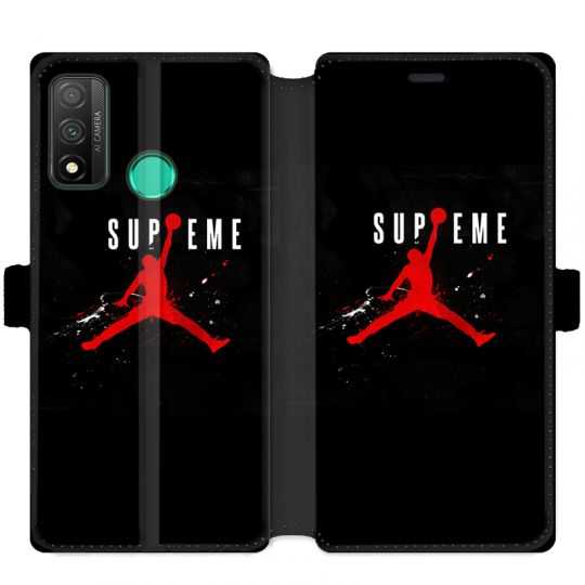 Housse cuir portefeuille pour Huawei P Smart (2020) Jordan Supreme Noir