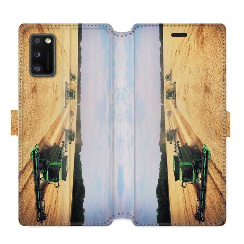 Housse cuir portefeuille pour Samsung Galaxy A41 Agriculture Moissonneuse