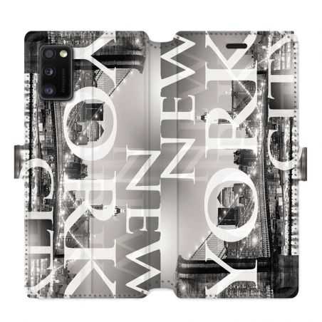 Housse cuir portefeuille pour Samsung Galaxy A41 Amerique USA New York