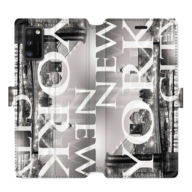 Housse cuir portefeuille pour Samsung Galaxy A41 Amerique USA New York