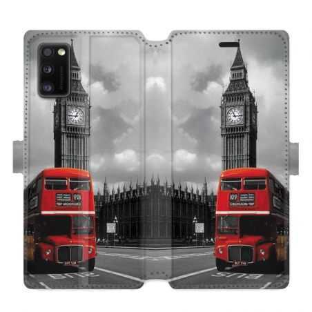 Housse cuir portefeuille pour Samsung Galaxy A41 Angleterre London Bus