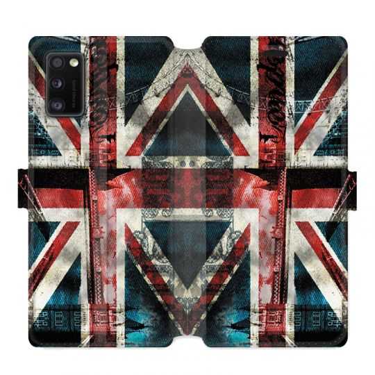 Housse cuir portefeuille pour Samsung Galaxy A41 Angleterre UK Jean's
