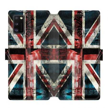 Housse cuir portefeuille pour Samsung Galaxy A41 Angleterre UK Jean's