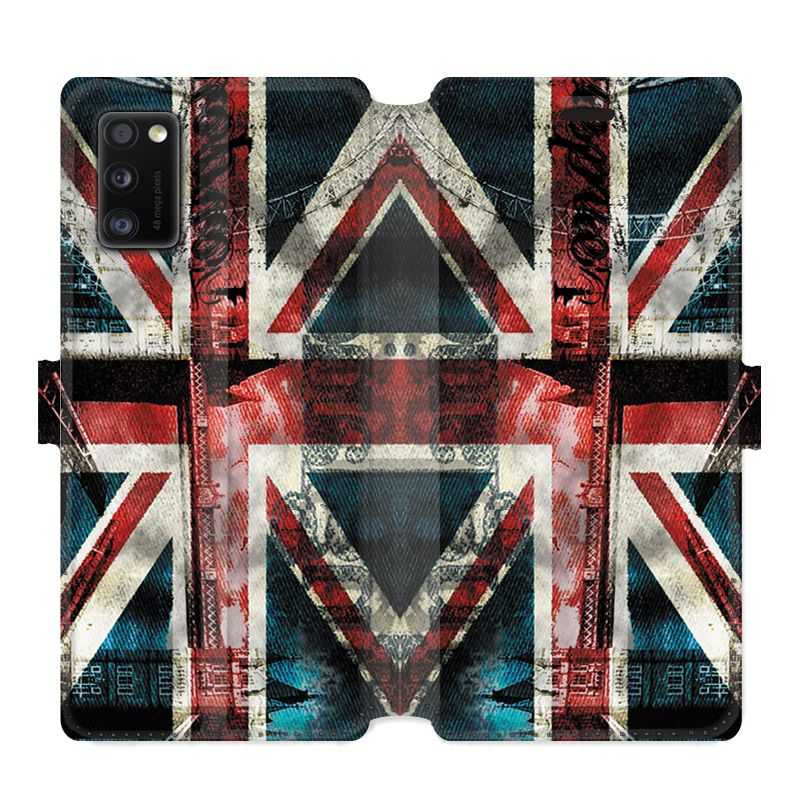 Housse cuir portefeuille pour Samsung Galaxy A41 Angleterre UK Jean's