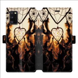 Housse cuir portefeuille pour Samsung Galaxy A41 attrape reve Noir