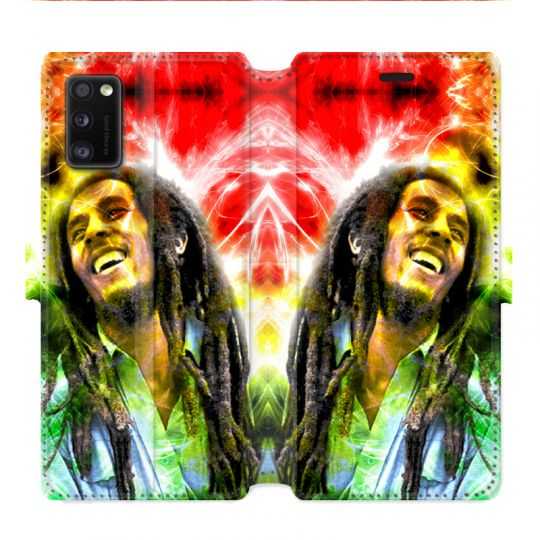 Housse cuir portefeuille pour Samsung Galaxy A41 Bob Marley Color