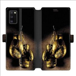Housse cuir portefeuille pour Samsung Galaxy A41 Boxe gant vintage