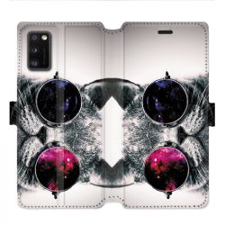 Housse cuir portefeuille pour Samsung Galaxy A41 Chat Fashion