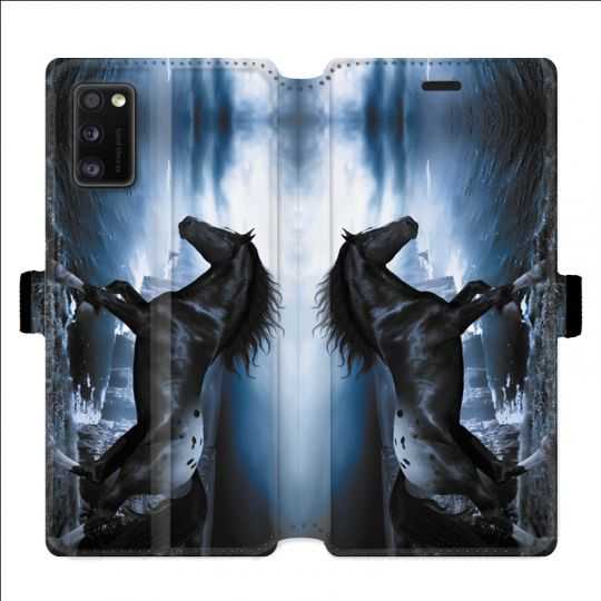 Housse cuir portefeuille pour Samsung Galaxy A41 Cheval