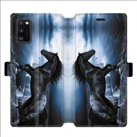Housse cuir portefeuille pour Samsung Galaxy A41 Cheval