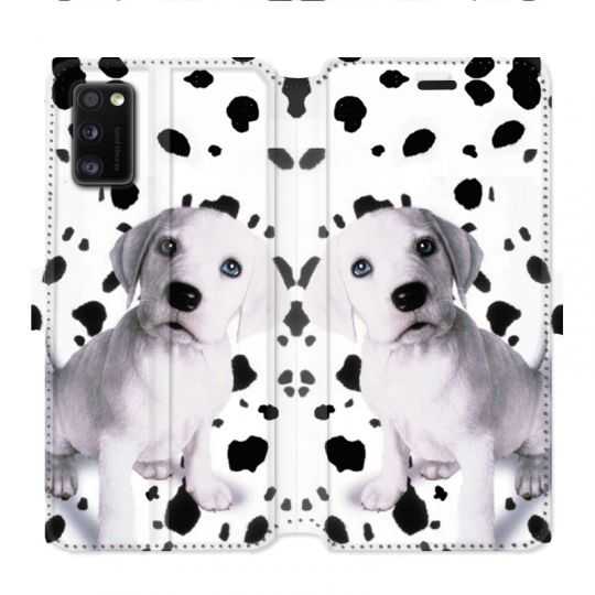 Housse cuir portefeuille pour Samsung Galaxy A41 Chien dalmatien