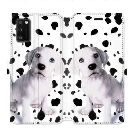 Housse cuir portefeuille pour Samsung Galaxy A41 Chien dalmatien