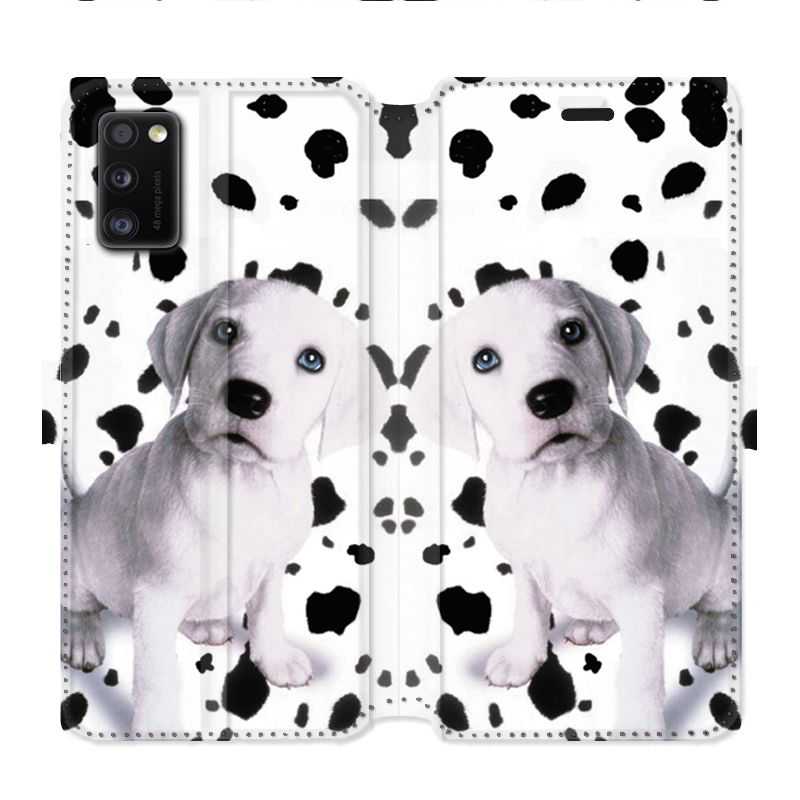Housse cuir portefeuille pour Samsung Galaxy A41 Chien dalmatien