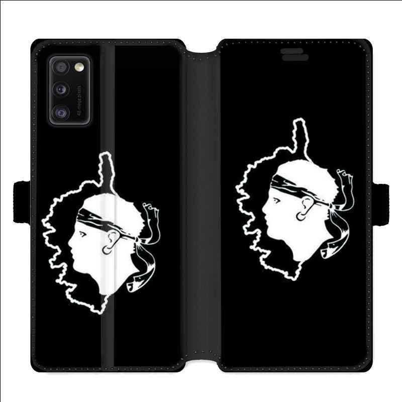 Housse cuir portefeuille pour Samsung Galaxy A41 Corse