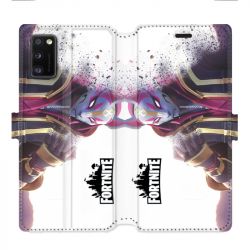 Housse cuir portefeuille pour Samsung Galaxy A41 Fortnite Blanc