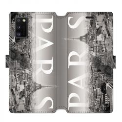 Housse cuir portefeuille pour Samsung Galaxy A41 France Paris Vintage