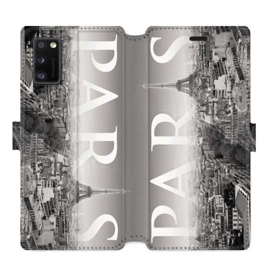 Housse cuir portefeuille pour Samsung Galaxy A41 France Paris Vintage