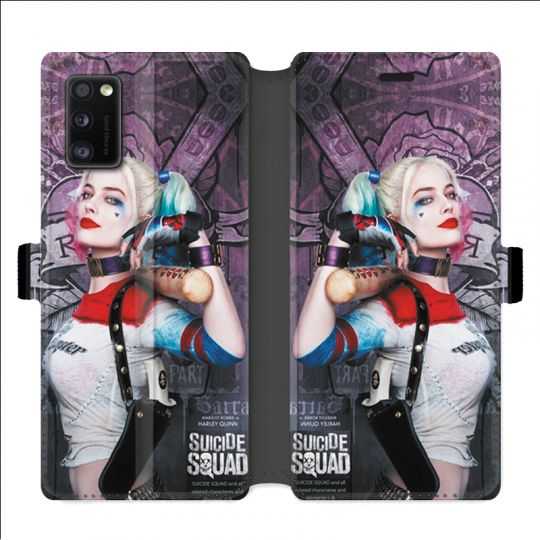 Housse cuir portefeuille pour Samsung Galaxy A41 Harley Quinn Batte