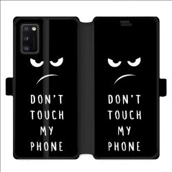 Housse cuir portefeuille pour Samsung Galaxy A41 Humour don't touch