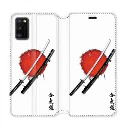 Housse cuir portefeuille pour Samsung Galaxy A41 Japon épée