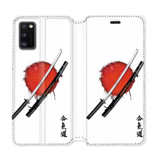 Housse cuir portefeuille pour Samsung Galaxy A41 Japon épée