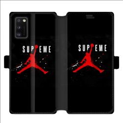 Housse cuir portefeuille pour Samsung Galaxy A41 Jordan Supreme Noir