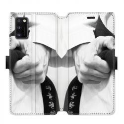 Housse cuir portefeuille pour Samsung Galaxy A41 Judo Kimono