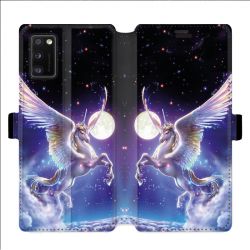 Housse cuir portefeuille pour Samsung Galaxy A41 Licorne Céleste