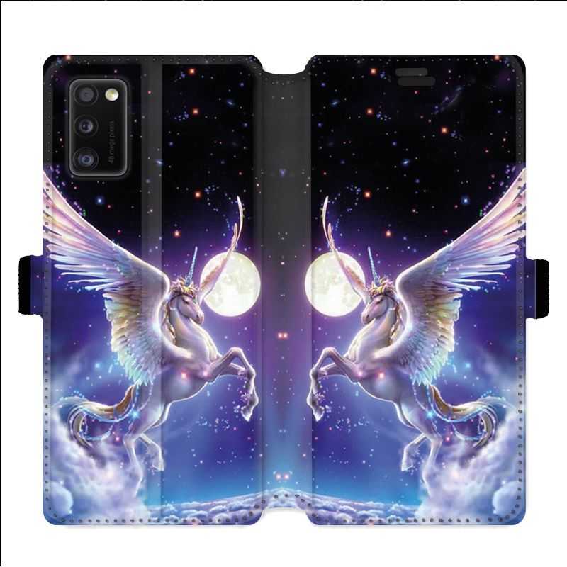 Housse cuir portefeuille pour Samsung Galaxy A41 Licorne Céleste