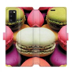 Housse cuir portefeuille pour Samsung Galaxy A41 Macaron