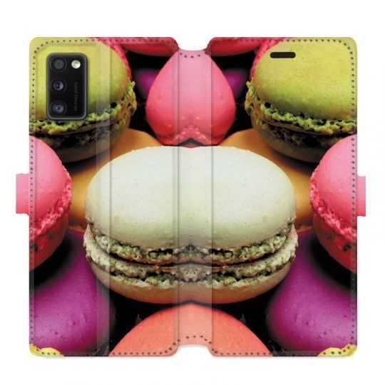 Housse cuir portefeuille pour Samsung Galaxy A41 Macaron