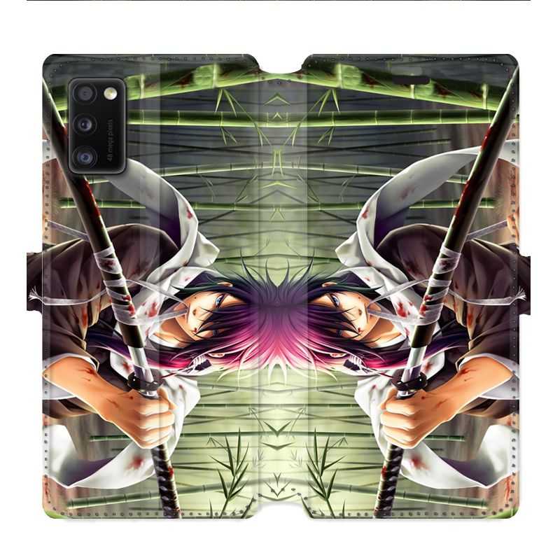 Housse cuir portefeuille pour Samsung Galaxy A41 Manga bambou