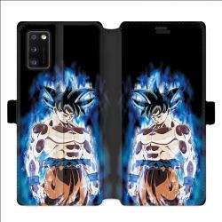 Housse cuir portefeuille pour Samsung Galaxy A41 Manga Dragon Ball Sangoku Noir