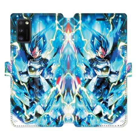 Housse cuir portefeuille pour Samsung Galaxy A41 Manga Dragon Ball Vegeta Bleu