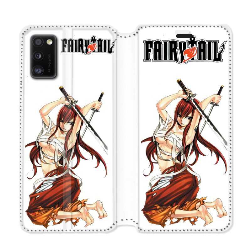 Housse cuir portefeuille pour Samsung Galaxy A41 Manga Fairy Tail Erza
