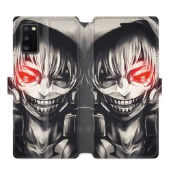 Housse cuir portefeuille pour Samsung Galaxy A41 Manga kaneki