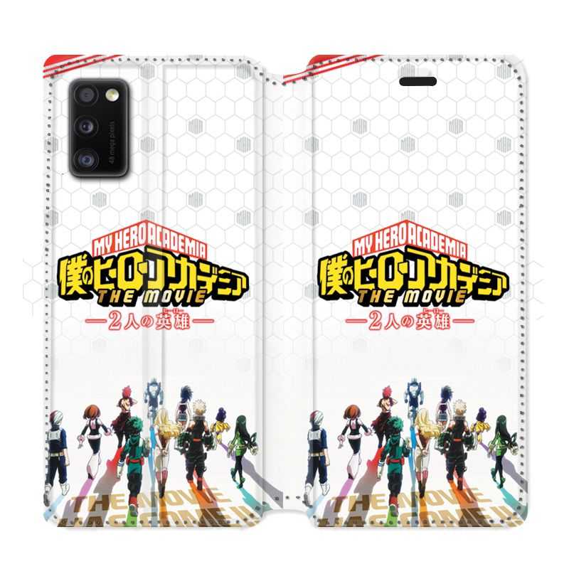 Housse cuir portefeuille pour Samsung Galaxy A41 Manga My hero academia blanc