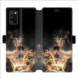 Housse cuir portefeuille pour Samsung Galaxy A41 Manga One Piece Ace noir