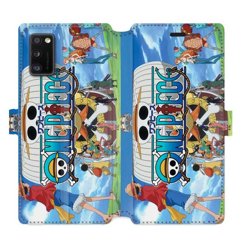 Housse cuir portefeuille pour Samsung Galaxy A41 Manga One Piece Sunny