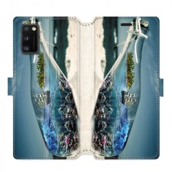 Housse cuir portefeuille pour Samsung Galaxy A41 Mer Bouteille
