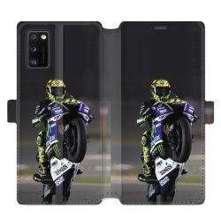 Housse cuir portefeuille pour Samsung Galaxy A41 Moto Wheeling