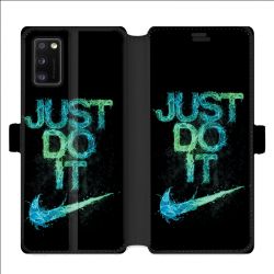 Housse cuir portefeuille pour Samsung Galaxy A41 Nike Just do it