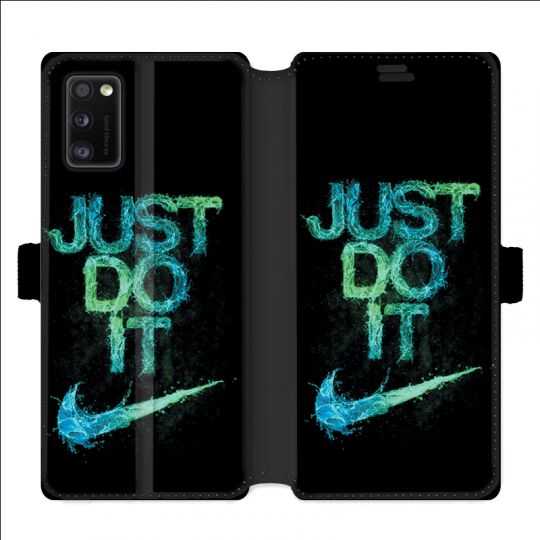 Housse cuir portefeuille pour Samsung Galaxy A41 Nike Just do it