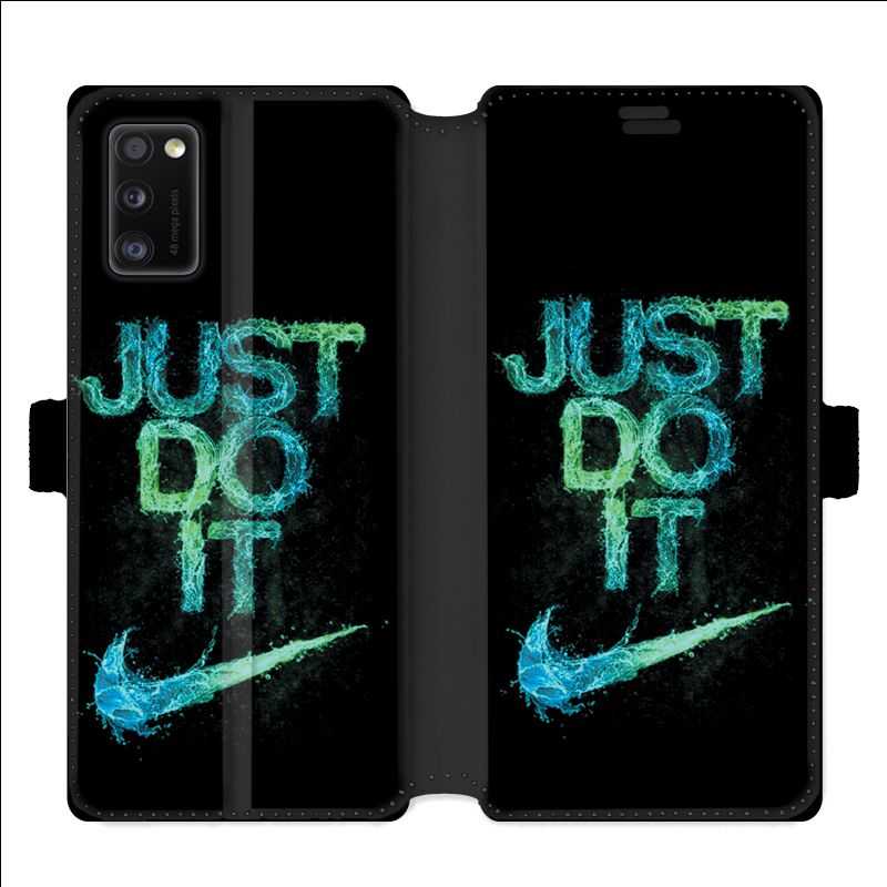 Housse cuir portefeuille pour Samsung Galaxy A41 Nike Just do it