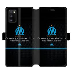 Housse cuir portefeuille pour Samsung Galaxy A41 Olympique Marseille OM Fier etre Marseillais