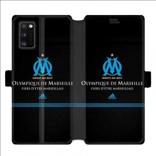 Housse cuir portefeuille pour Samsung Galaxy A41 Olympique Marseille OM Fier etre Marseillais